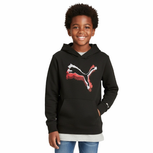 PUMA Black Red White Big Logo Youth BoyMedium Hoodie Size 10 12